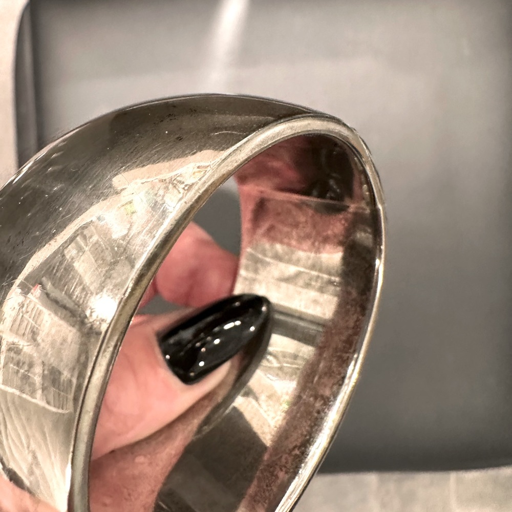 Antique Wide Cuff Silver Bracelet - Picture 9 of 9